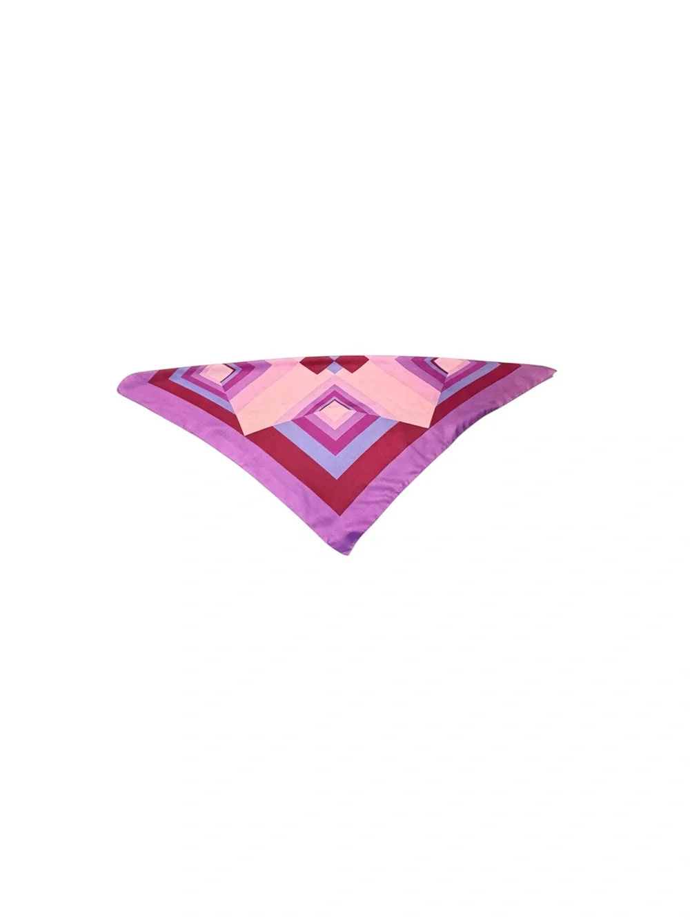 Vibrant Vintage Geometric Pink & Purple Square Silk Scarf